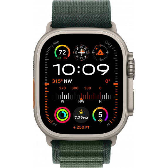 Apple Watch Ultra 2 49mm Alpine Loop Dark Green / Titanium Case