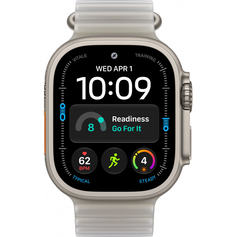 Apple Watch Ultra 4 49mm  Ocean Band Translucent Gray / Natural Titanium Case