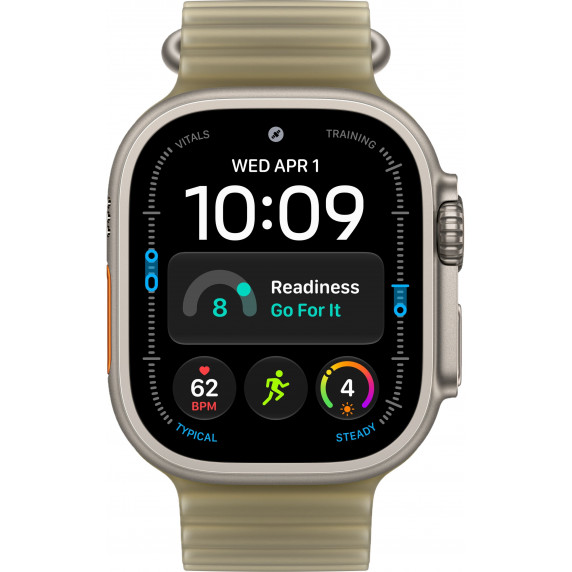 Apple Watch Ultra 4 49mm  Ocean Band Translucent Kelp / Natural Titanium Case