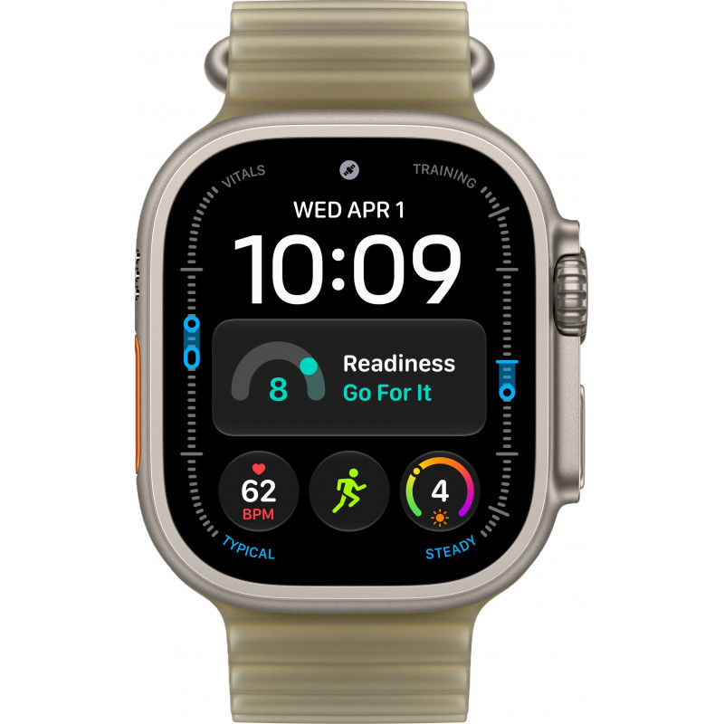 Apple Watch Ultra 4 49mm  Ocean Band Translucent Kelp / Natural Titanium Case