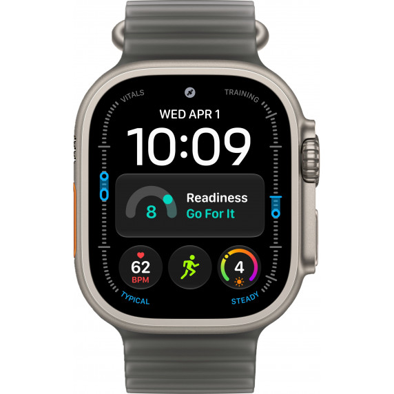 Apple Watch Ultra 4 49mm  Ocean Band Translucent Black / Natural Titanium Case