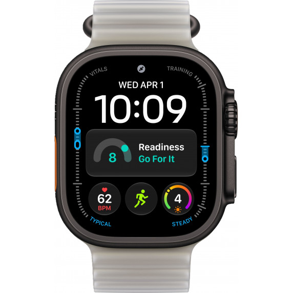 Apple Watch Ultra 4 49mm  Ocean Band Translucent Gray / Black Titanium Case