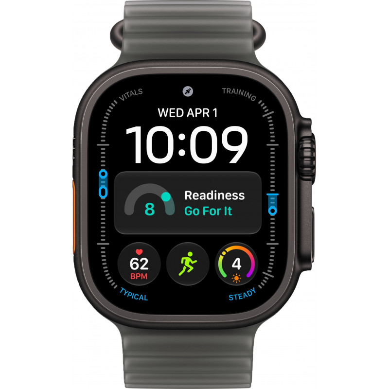 Apple Watch Ultra 4 49mm  Ocean Band Translucent Black / Black Titanium Case
